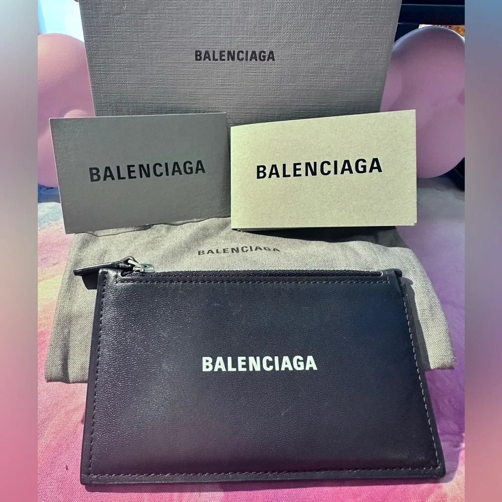 Balenciaga Men’s Long Coin and Card Holder (Like-New; Navy)
